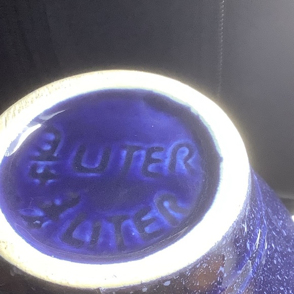 Vintage Cobalt Blue Speckled 6 1/4” Ceramic Pitcher - Picture 8 of 8